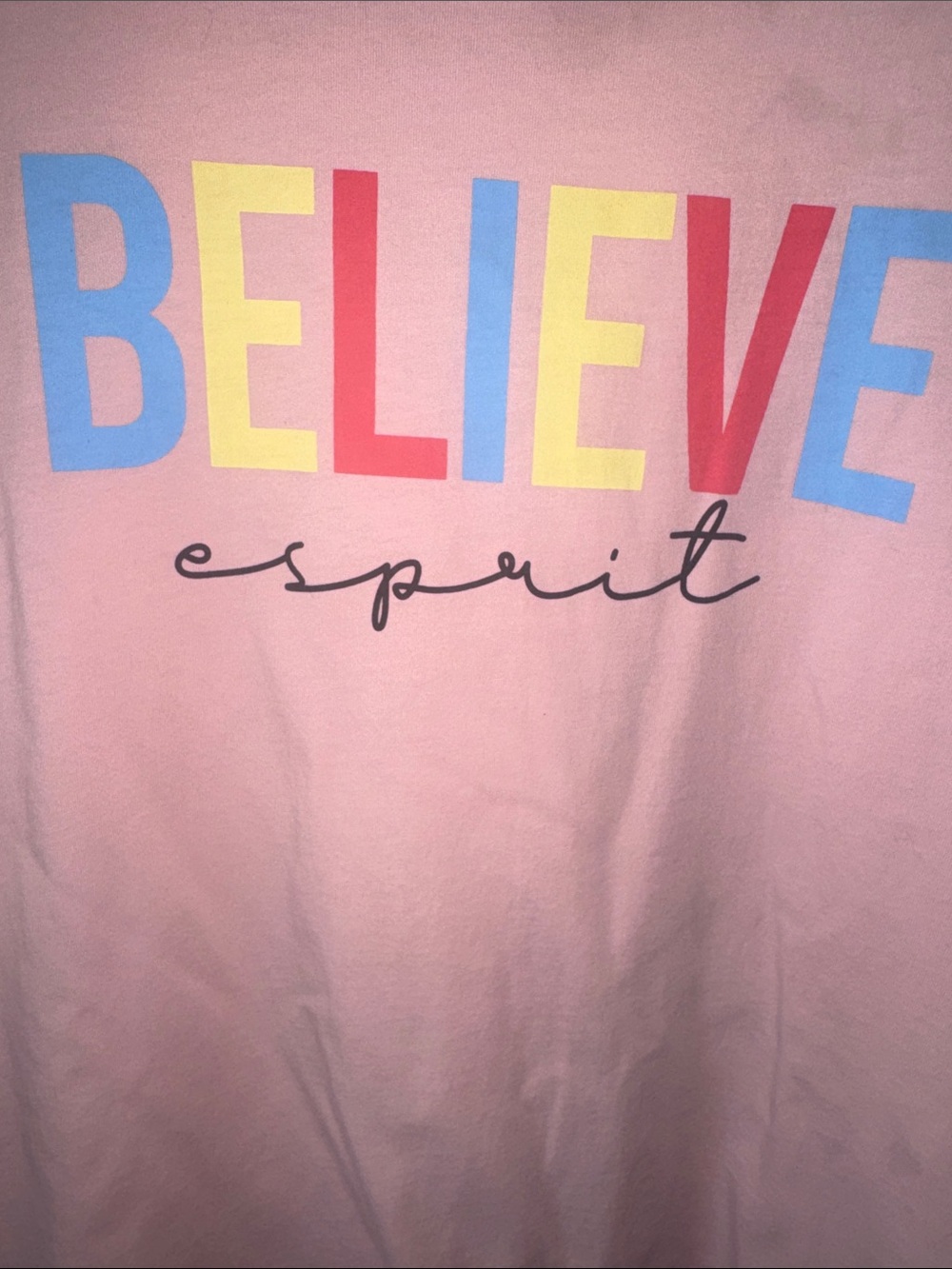 Esprit Pastel Pink 'BELIEVE' Graphic Tee - Picture 3 of 7